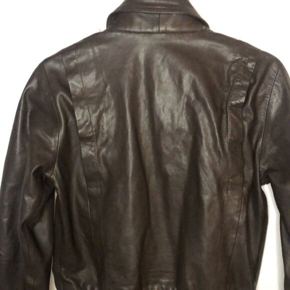J. CREW brown genuine leather jacket. Size Small. - Picture 10 of 13